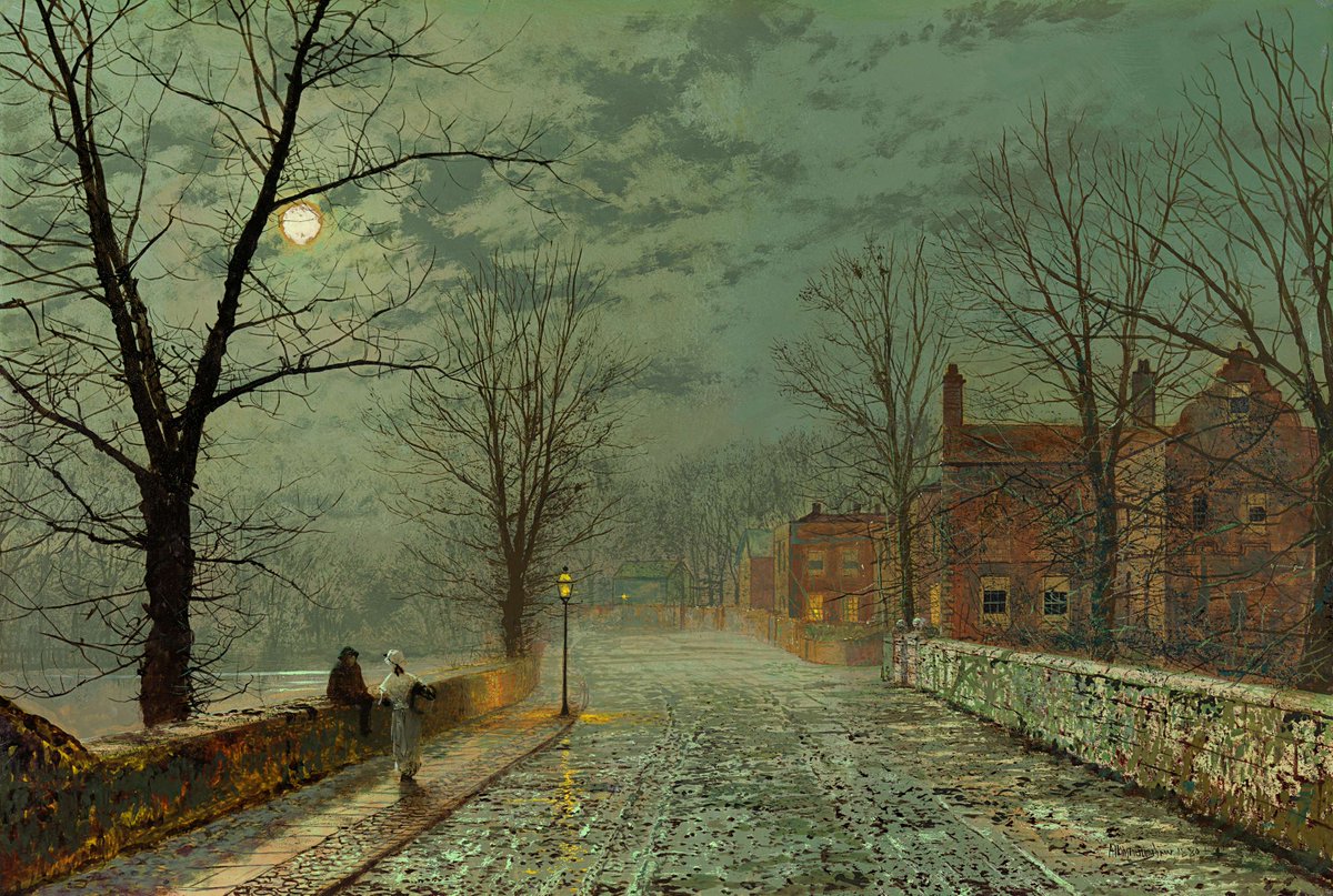 AnneMortier1's tweet image. Evening landscapes, John Atkinson Grimshaw