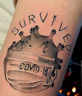 INKLNKapp's tweet photo. More pandemic tattoos. How is everyone surviving? This one by @d.vol.tattoo in the UK. 

Plan yours! Use InkLnk to book.  #InkLnk Book a tattoo on your phone. #tattoo #ink #tattooer #tattoola #selfmade #tattootheworld https://t.co/uyKMte2Kgb Old Tradition, New Technology https://t.co/KTdvsvIjAm