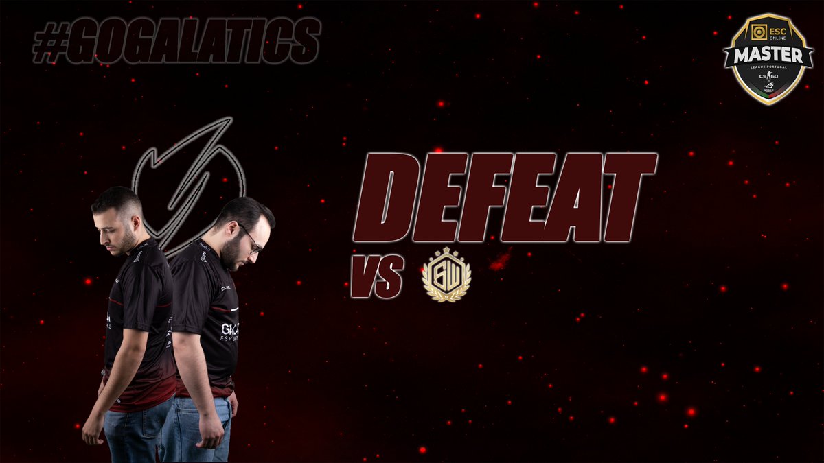 GalaticsEsports's tweet photo. Perdemos por 2-0 nesta segunda segunda jornada da @MasterLeaguePT contra os @sAwggofficial, voltaremos mais fortes para a semana galaticos! 💪

#GoGalatics #WeAreGalatics 🔴⚫️ https://t.co/VvglLTc9N9