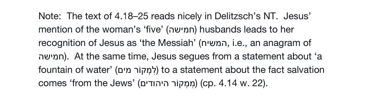 ‘You have already had five husbands’, Jesus says, ‘and the man you are now with is *not* your husband’.