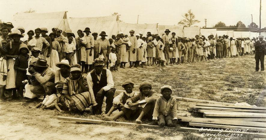 According to Lake Forest College, Black people "endured systematic abuse by the Red Cross."... Victims of the flood had been displaced & were sent to refugee camps. But Black people had to go to the "OTHER" section. They had to live in filth until they were allowed to leave.