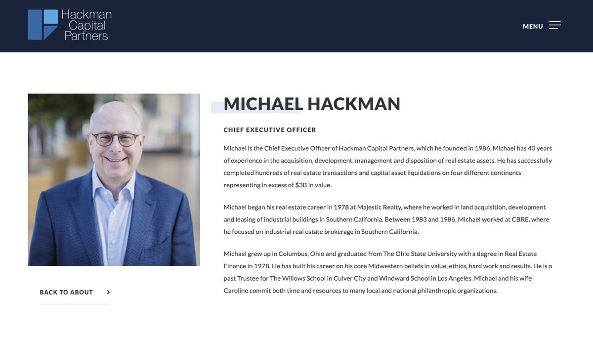 Michael Hackman donated $25,000 to  @DMFIPAC on February 13. Hackman is also part of AIPAC's National Real Estate Committee, and he is CEO of Hackman Capital Partners, which has pioneered gentrification in southern California by transforming industrial property into office spaces.