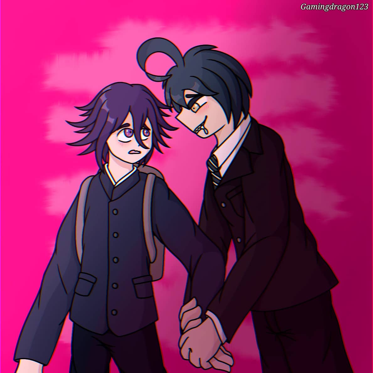 crystaldragoon's tweet image. Another dtiys I did on Instagram

I gotta work on my coloring oof

First one&apos;s with filters 

#pregamekokichi
#pregameshuichi
#danganronpav3