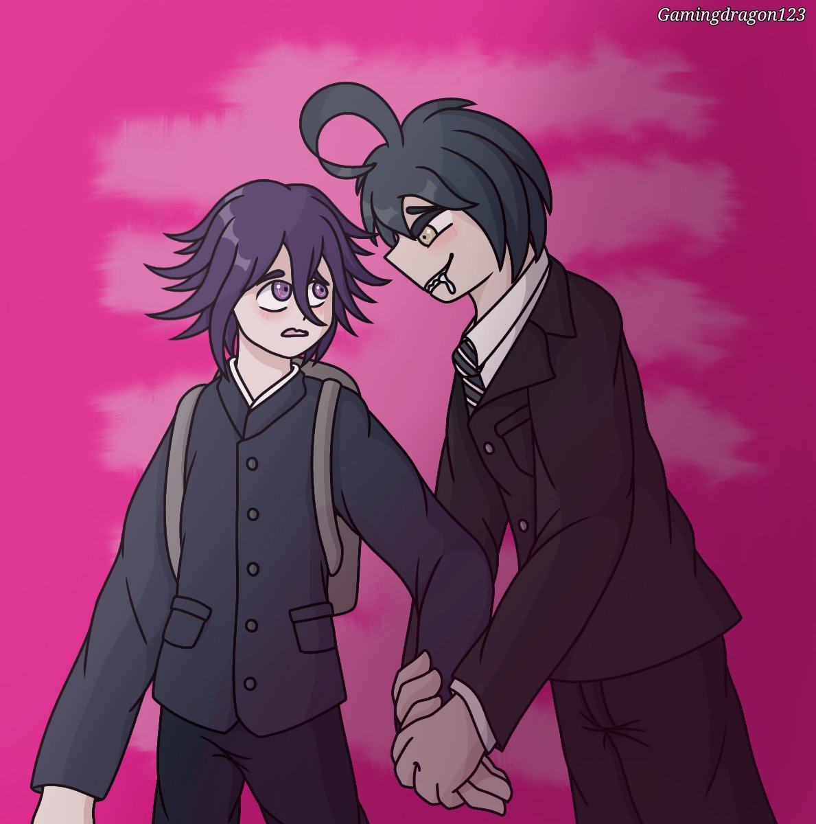 crystaldragoon's tweet image. Another dtiys I did on Instagram

I gotta work on my coloring oof

First one&apos;s with filters 

#pregamekokichi
#pregameshuichi
#danganronpav3