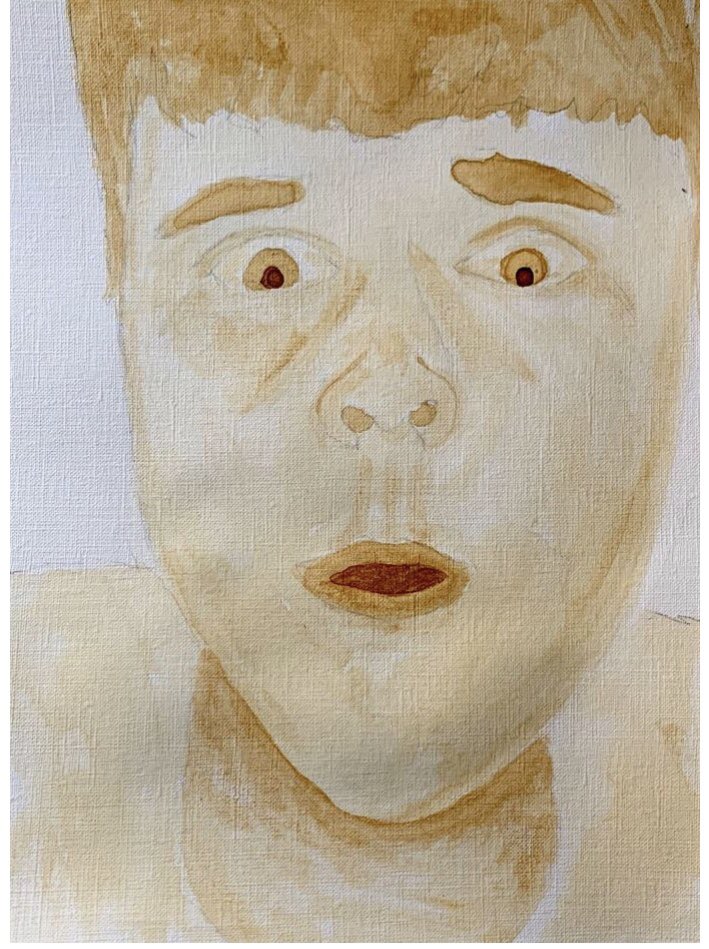 BermudianArt's tweet photo. No materials at home? How about some coffee applied with q-tips like Clayton Baker used in this portrait! How cool! #bermpride #BSHSNAHS #coffeeart #portrait #surprisedlook #FIDactivities https://t.co/hZQLPMG83l