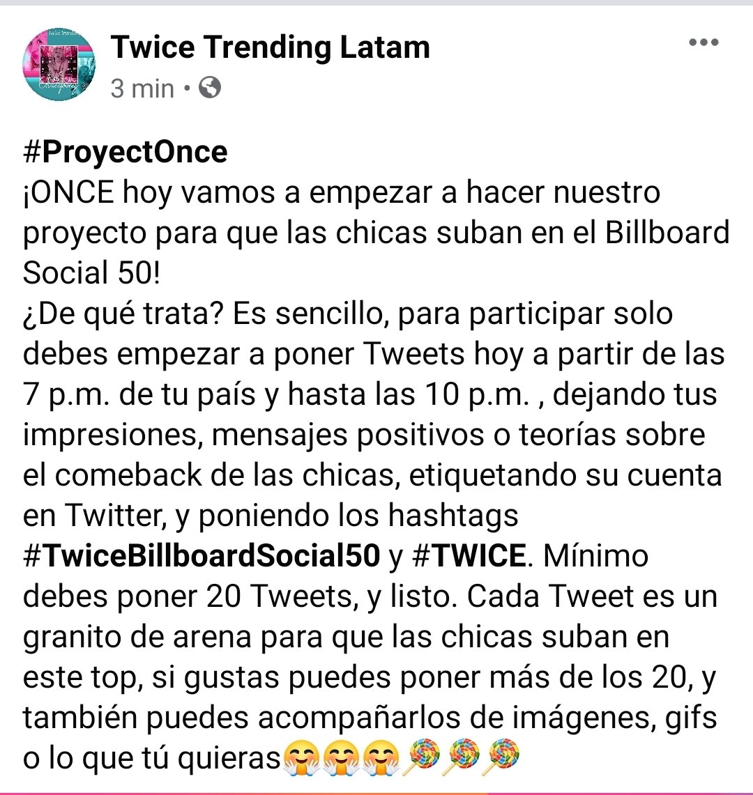 LatamTwice's tweet photo. #ProyectOnce
ONCE vean las imágenes y participen por favor de nuestro proyecto.
ONCE look the images and please participe of our Project @TwicePeruFC @TWICE_Mexico @TWICESOCIAL50 @twicebteam @TWICEMx_FC @TWICEYTData @TWICETrends @JYPETWICE https://t.co/3lihMzLjJL