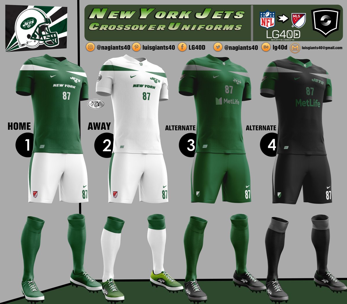nagiants40's tweet photo. CROSSOVER UNIFORM SERIES: N.Y. JETS @NewYorkJetsBR @nyjets @sportsdesigner @SarraoDesign @nytimes @N_Y_Giants @sportsTemplate https://t.co/c859gdWcNx