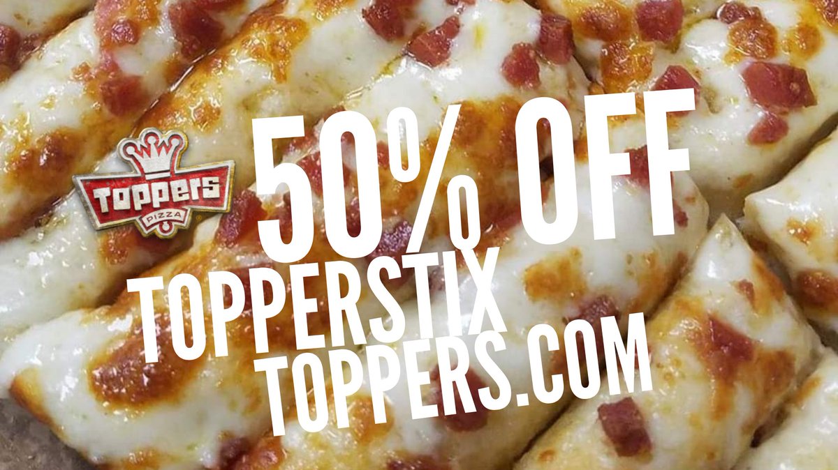 ToppersPizzaKC's tweet photo. 50% Off Triple Orders of Original Topperstix!
24 Garlic Buttery Cheesy ‘Stix+3 Dippin’ Cups

Only $5 before tax.
$1 more and you can make it ANY Triple Order at https://t.co/MNEUH32Mda
Curbside Pickup &amp; No Contact Delivery 
Toppers Pizza https://t.co/XqJWGm7yyN