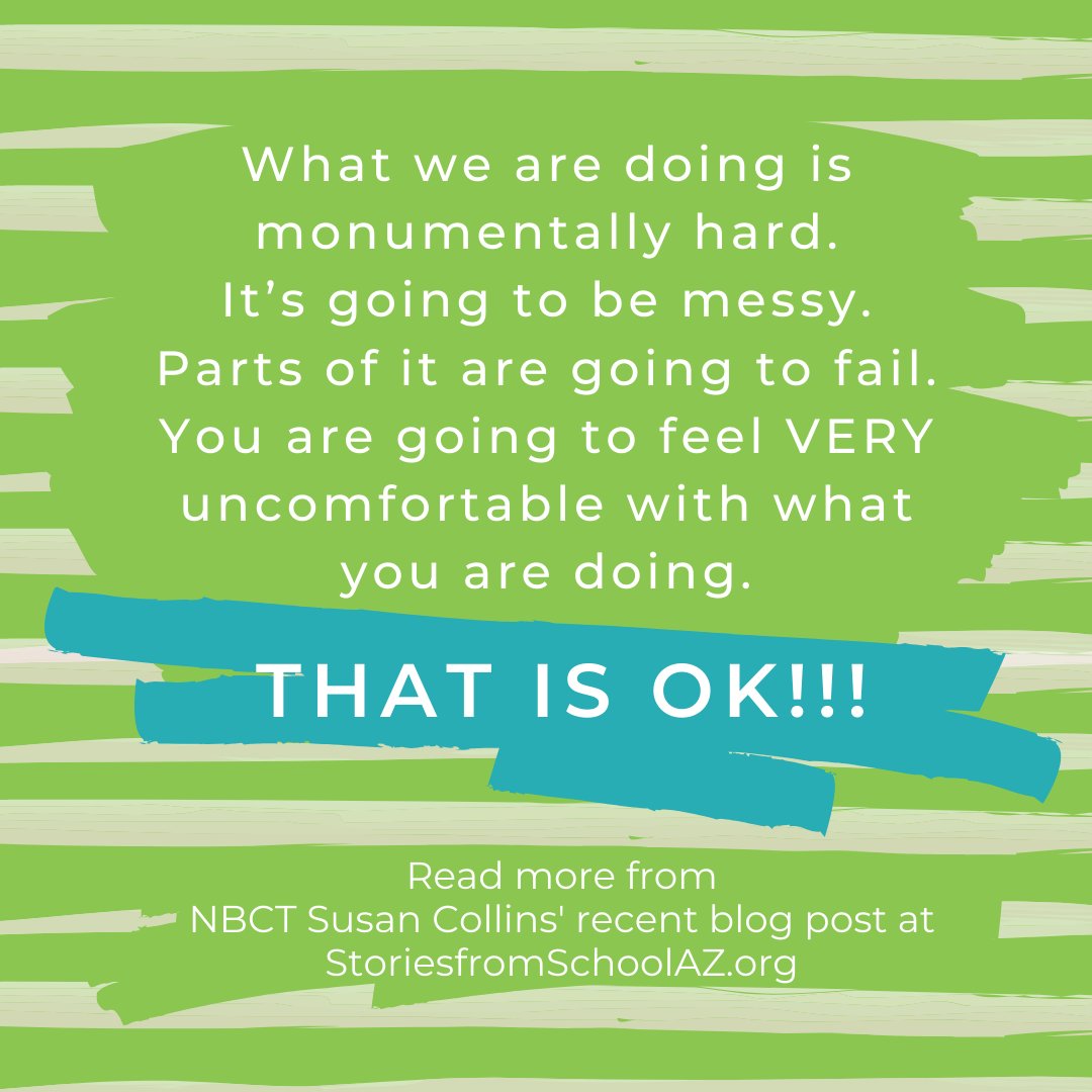 azk12's tweet photo. Teachers, how you're feeling is OK. Read all of NBCT Susan Collins' recent blog post at https://t.co/oIjP3hr7od and find other teachers' reflections on teaching during #COVID19 at https://t.co/GpXFAFTla9 #StoriesfromSchoolAZ #amAZingNBCT https://t.co/G8ld1f1zCu