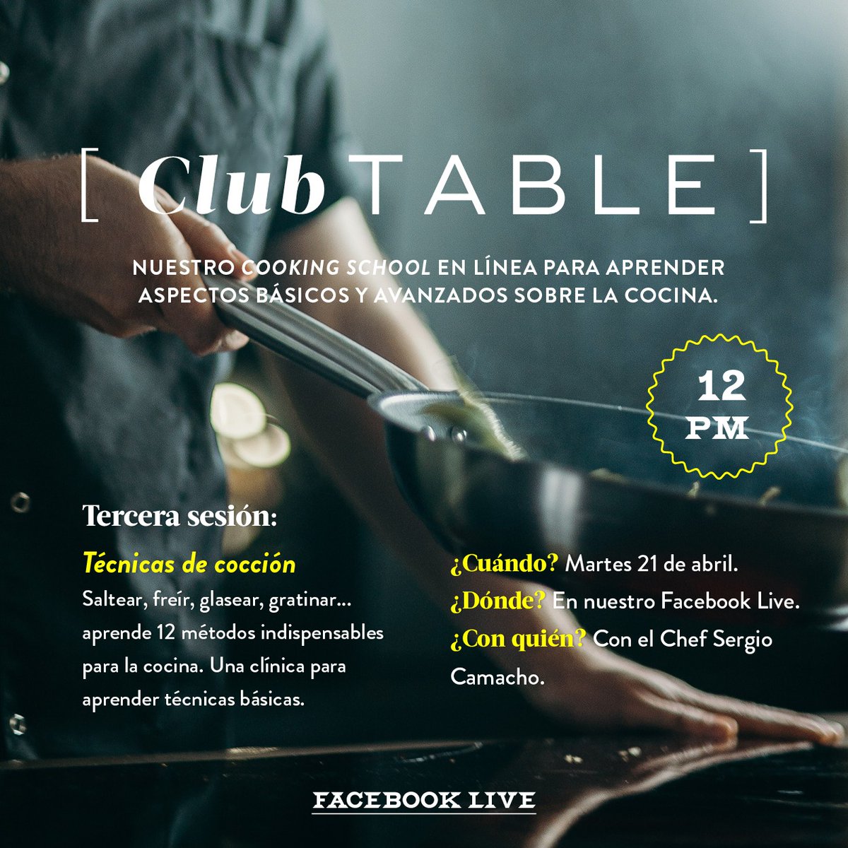 FoodandWineES's tweet photo. En esta sesión aprenderemos los 12 métodos indispensables de cocción. Conéctate a nuestro Facebook en punto de las 12 del día. #ClubTable https://t.co/wQvhiGEBwI
