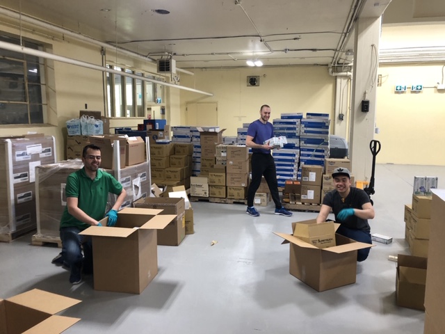 Shayne_Ramsay's tweet photo. Big THANK YOU and call out to Shaw Communications for helping us deliver much needed gloves, masks and other supplies. These are for our frontline housing workers to keep staff and residents safe. So grateful #ShawHelps #Covid19BC @ShawInfo https://t.co/AwfAMgpXtX