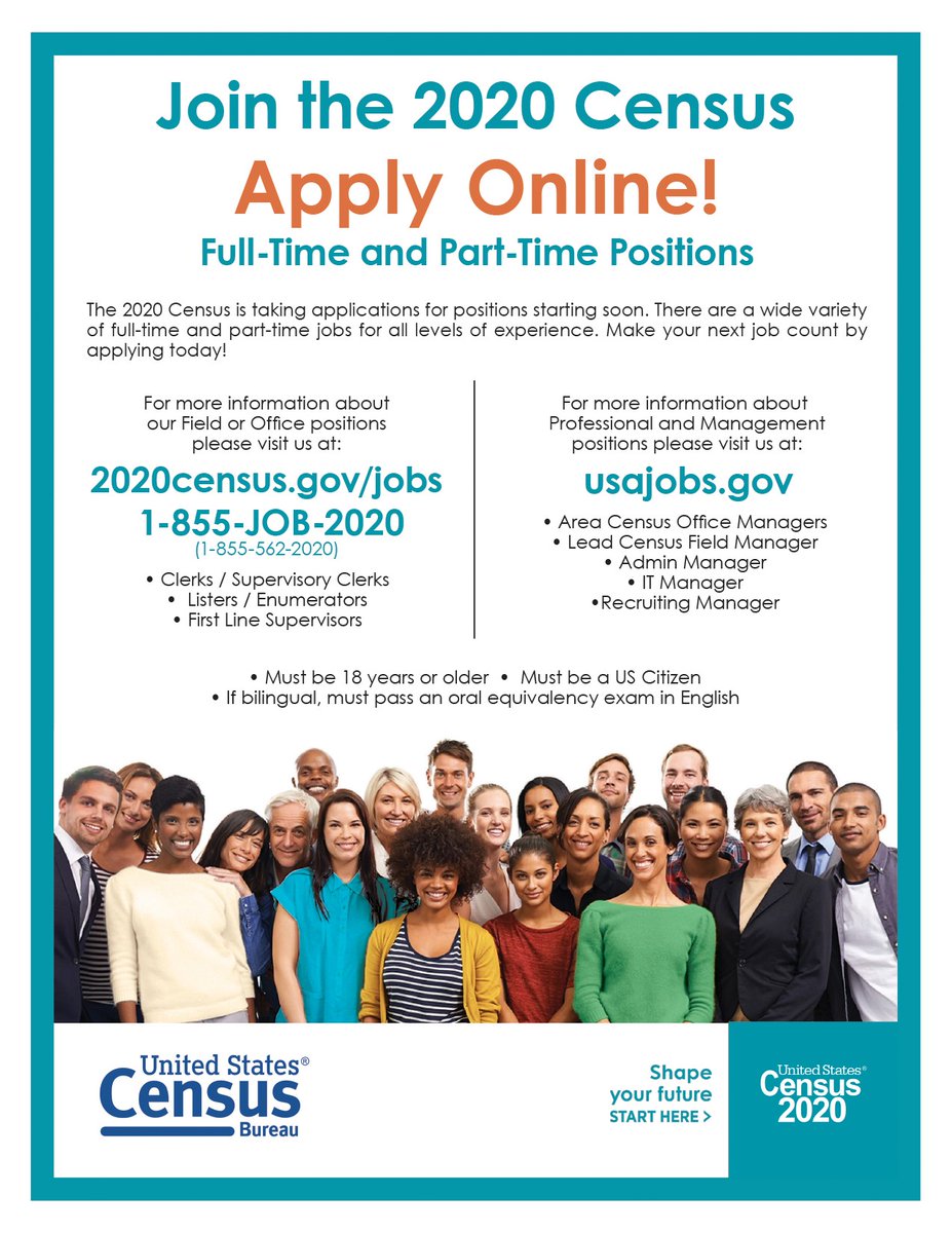 Hey, the 2020 Census will determine the allotment of electors given to each State! 100’s of Census workers needed! Apply now at  2020census.gov/jobs Share this post with your friends and family! #2020censusjobs #ajobthatcounts #applynow @UnderwoodRadio @sherylunderwood