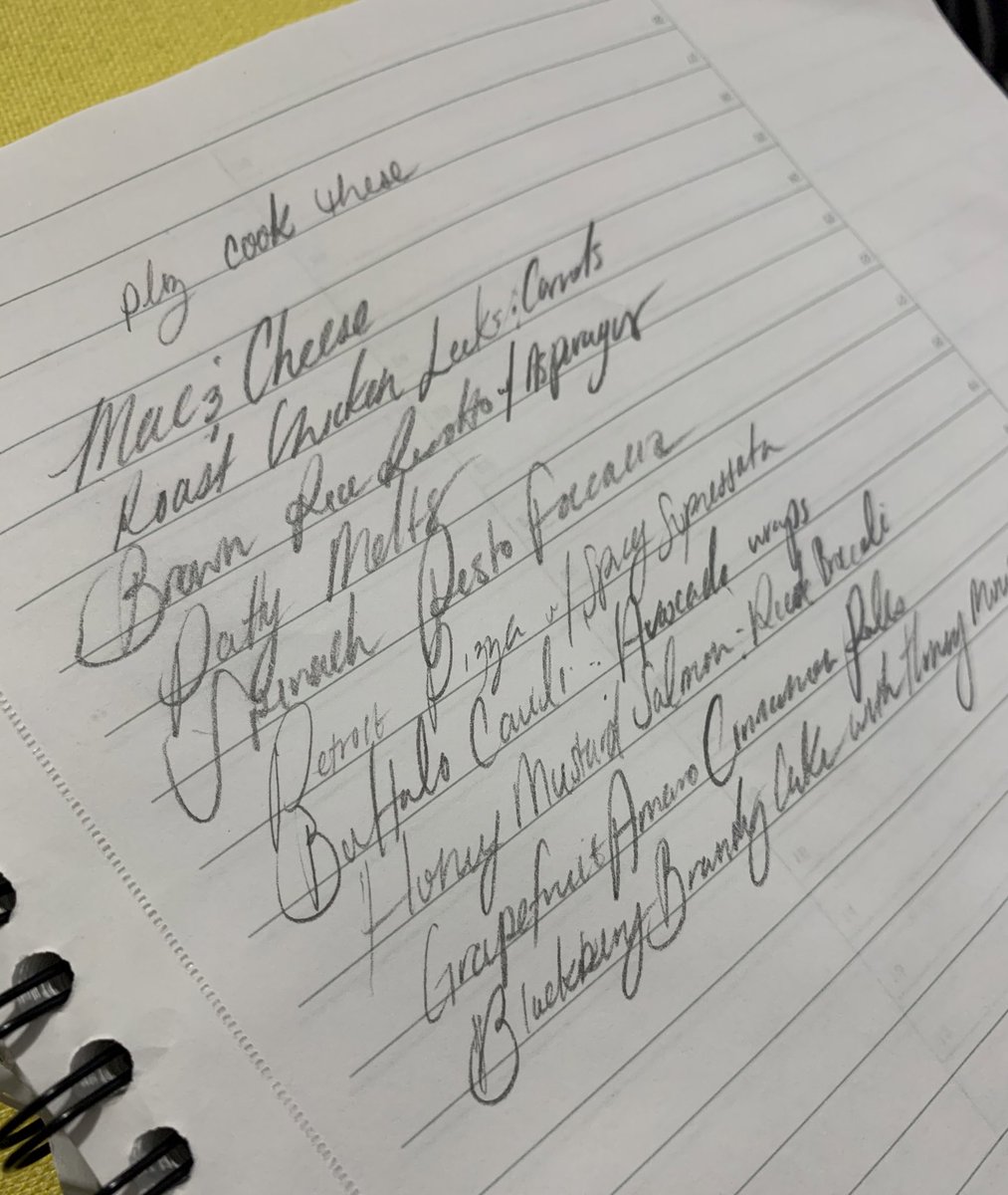 have I written down a single recipe? noam I enthused by the concept of continuing to feed myself? also nowill I cook any of these things that I based my grocery list on? we’ll see