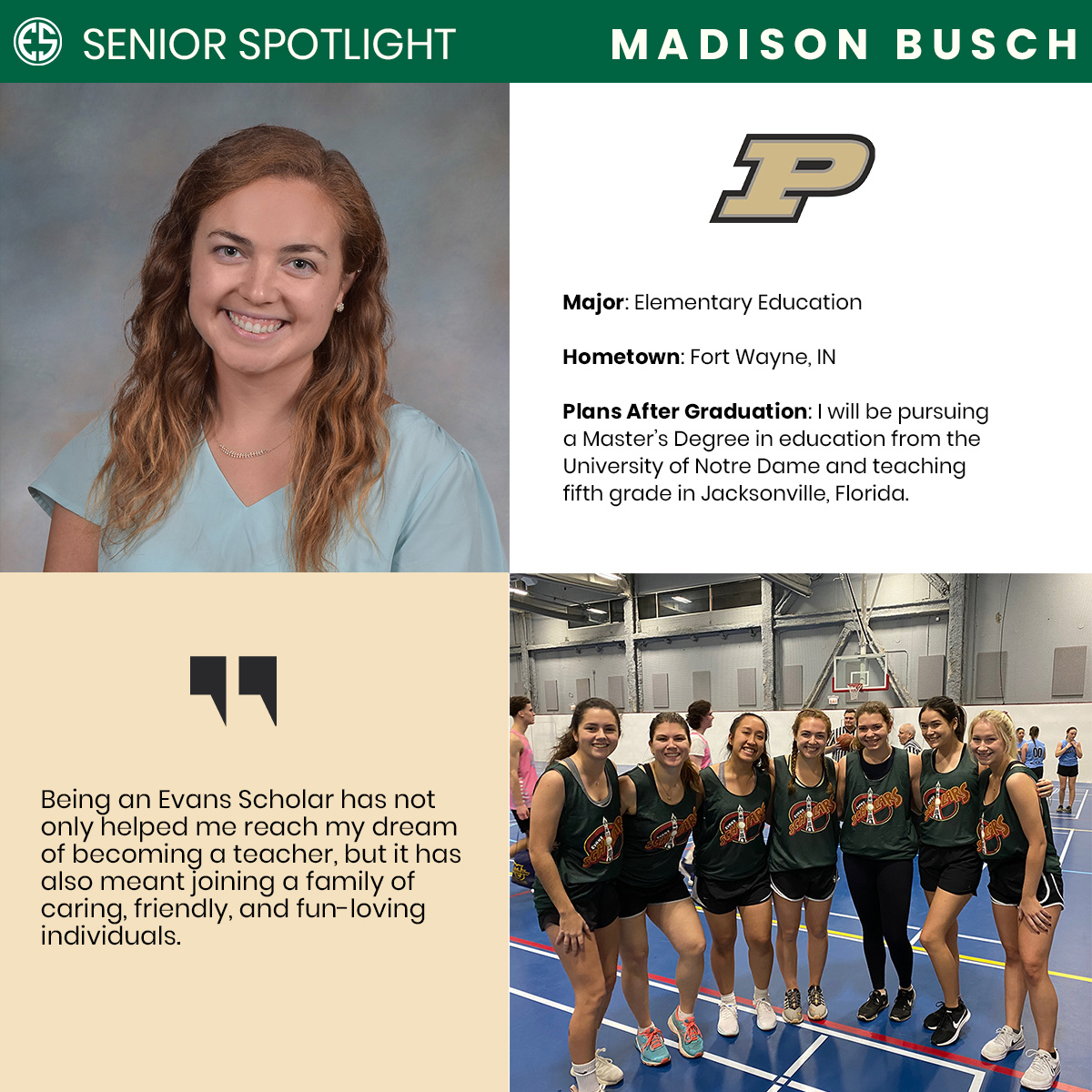 WGAESF (@wgaesf) on Twitter photo #SeniorSpotlight
β Madison Busch
π« <a href="/PurdueES/">Purdue Evans Scholars</a>
π Fort Wayne, IN
π Elementary Education #SeniorSpotlight
β Madison Busch
π« <a href="/PurdueES/">Purdue Evans Scholars</a>
π Fort Wayne, IN
π Elementary Education