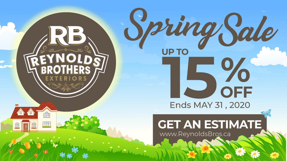 Reynolds_Bros's tweet photo. Spring rains & changing weather make this a busy season for us so book early & save up to 15%. Must book before May 31, 2020.
Get an estimate today! https://t.co/SQFu4Bfo1b
#siding #eavestroughs #springdiscount #barrie #simcoecounty #stayhome https://t.co/bdCda5TsON