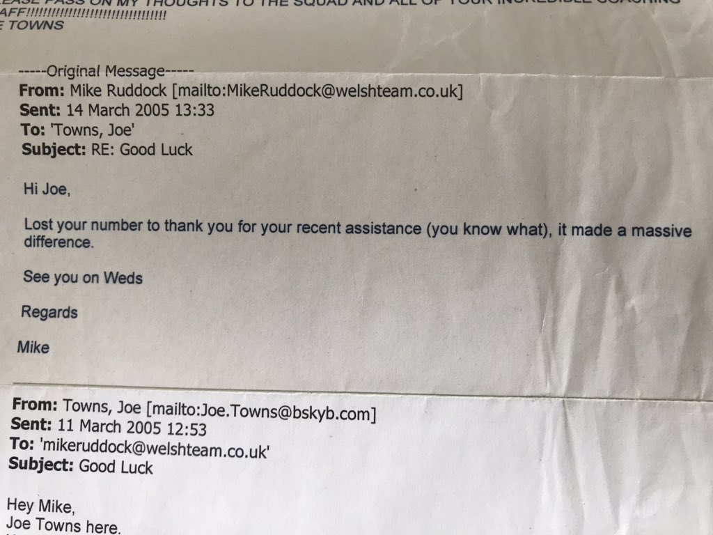 I told him I had produced a Heineken Cup game in France earlier that season when Munster lost to Castres & O’Gara had a shocker. I sent as many O’Gara charge downs as I could to him & he replied to say he owed me one. Mike was a man of his word & he always emailed to say thanks.