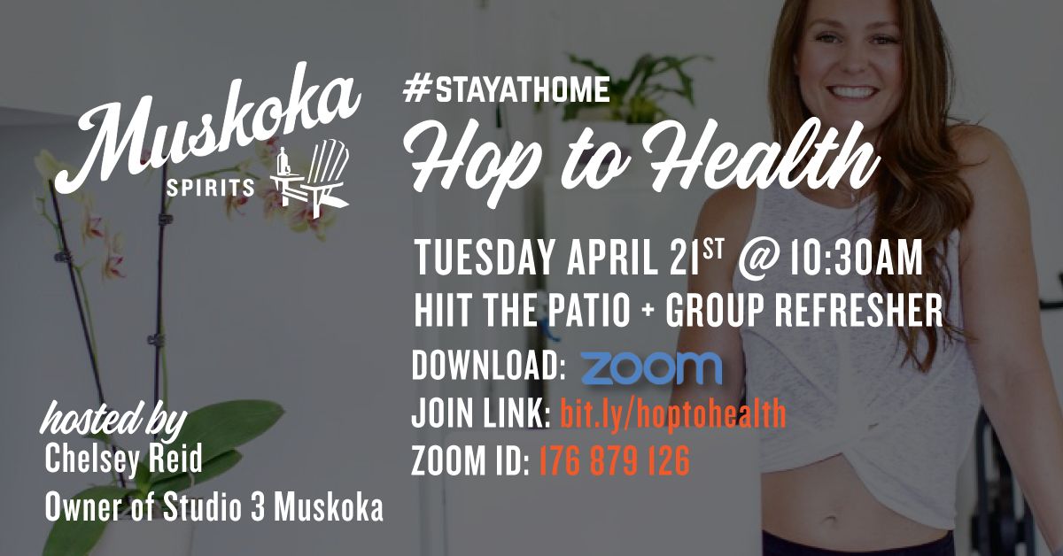 MuskokaBrewery's tweet photo. Kick-start your morning with Studio 3 Muskoka. Part of our free #StayAtHome #HopToHealth series with prizes at the end and $1 donated to @MAHCHospitals COVID-19 Emergency Response Fund. https://t.co/LlHFlEniCU