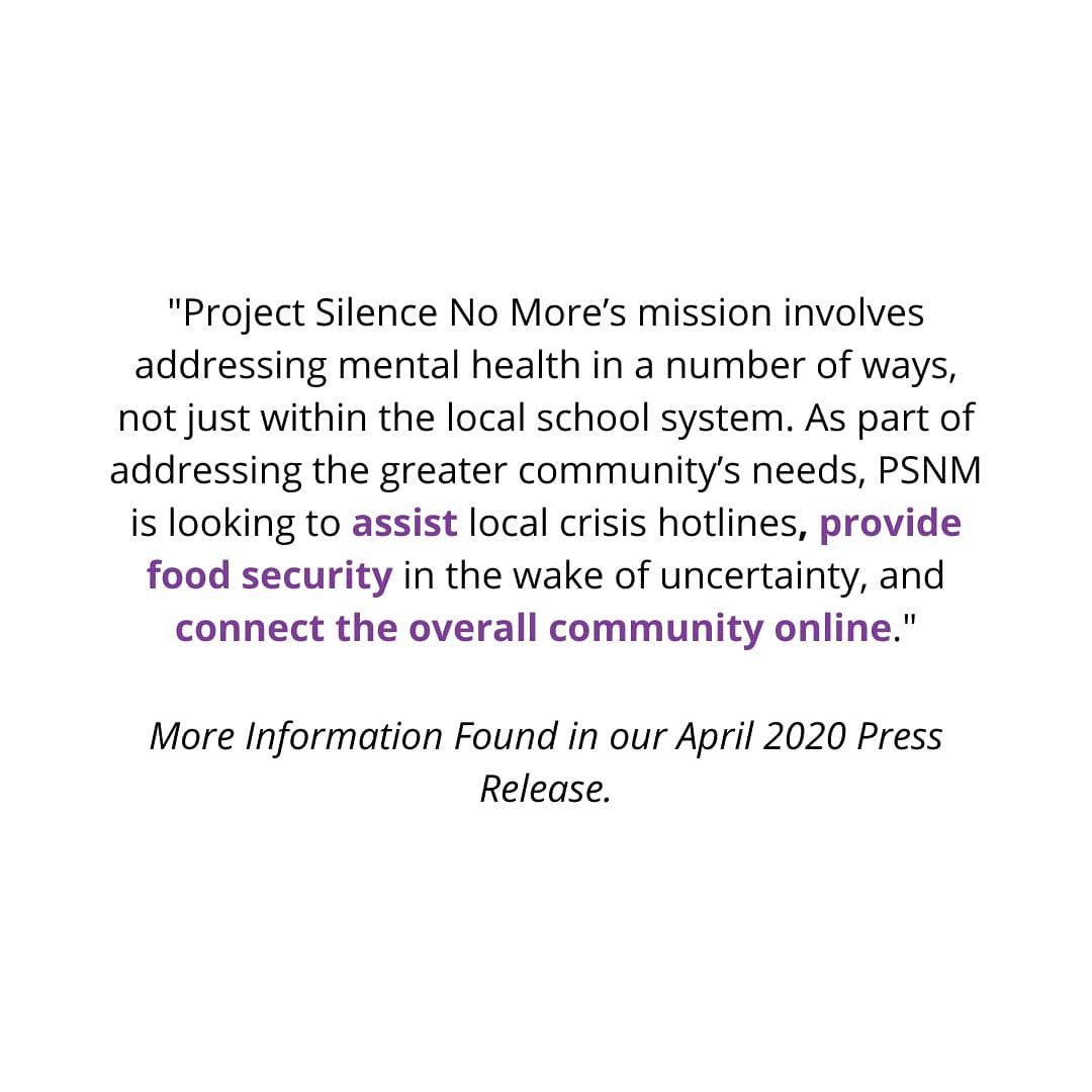 prjctsnm's tweet photo. The Project Silence No More team would like to take a moment to inform you of some changes we're making given the ongoing COVID-19 pandemic. For more detailed information, check out our April 2020 press release found on https://t.co/h7FHn1z9wN https://t.co/AjM8mKNmH5