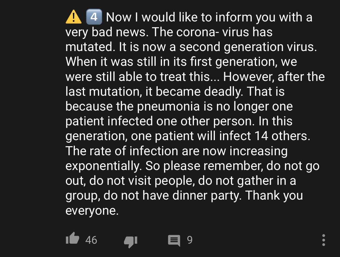 It has been determined there are 3 types of  #COVIDー19, of those, China had both types A and B strains. Of those 2 strains type B seems the more deadly. In Jan., the Wuhan nurse’s posting describes a mutation and a doctor posted he had the “fall down one”, a reference to a..