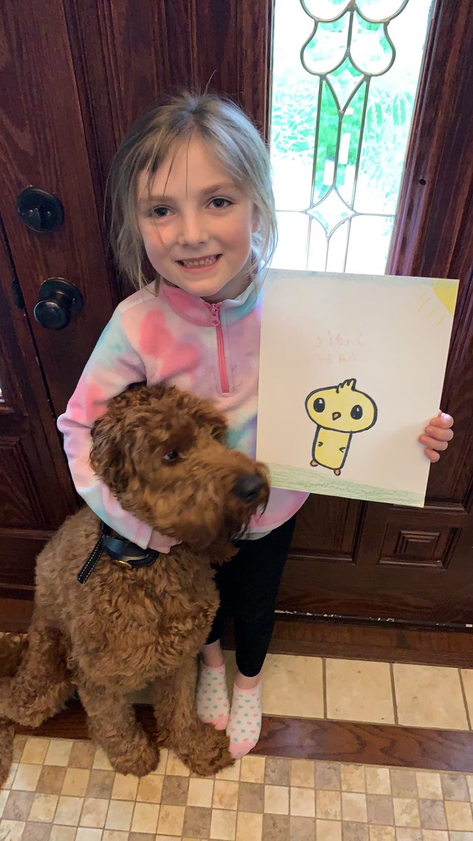 Eric929's tweet photo. @BritS7807 How about a Dog, a Kid, and a chicken to brighten your day? https://t.co/gJRc2XKBqz