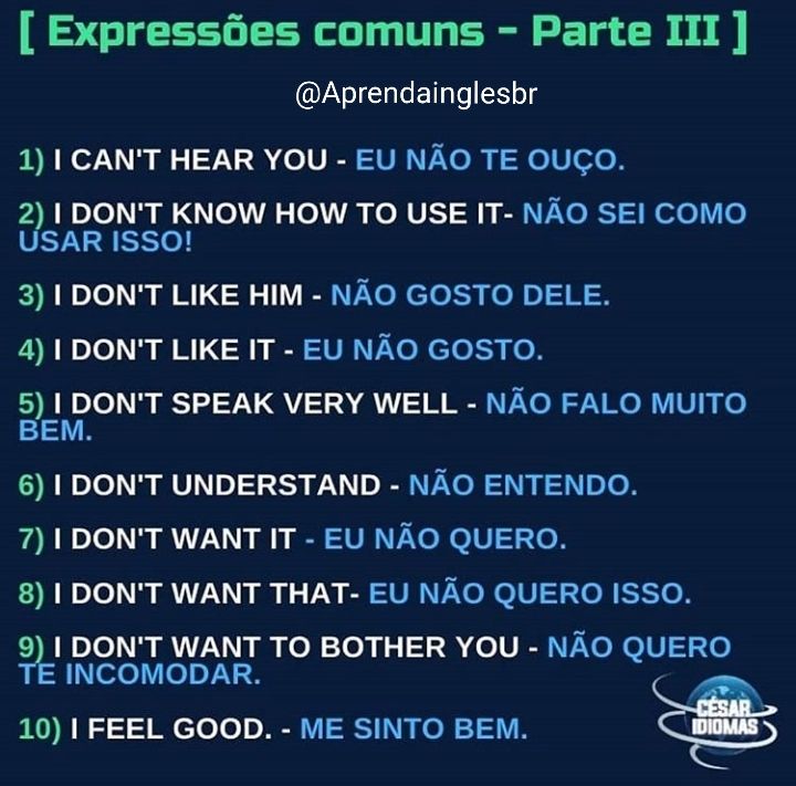 As Expressões mais Usadas em Inglês # 7 