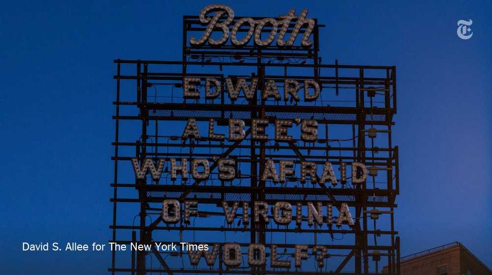 Each of these theaters has its own story to tell, its own interrupted journey.Atop the Booth Theater is a headstone of sorts: a darkened marquee promoting a revival of “Who’s Afraid of Virginia Woolf?” that closed before opening and will not resume when Broadway returns.