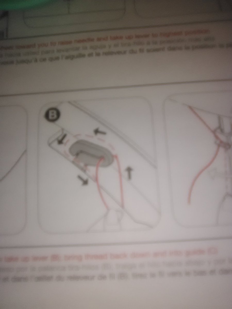 I uh... I'm PRETTY SURE the thread takeup is INSIDE the face cover. I'M PRETTY SURE IT'S THE METAL PIECE I SEE INSIDE THE MACHINE WHERE I DO THE U LOOP TO THREAD THINGS. THERE'S NOTHING HERE!