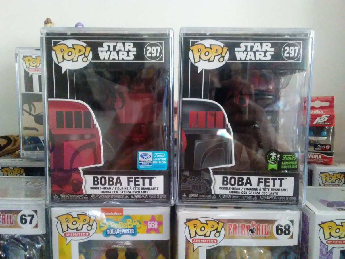 jericollage70's tweet photo. At last my first ever WonderCon Pop has arrived &amp; it none other than the Red Boba Fett! Now I got both the Black &amp; Red! #StarWars #BobaFett #Wondercon2020 #ECCC2020 #WonderconExclusive #ECCCExclusive #LimitedEdition #Funko https://t.co/6YmnaJuIBy