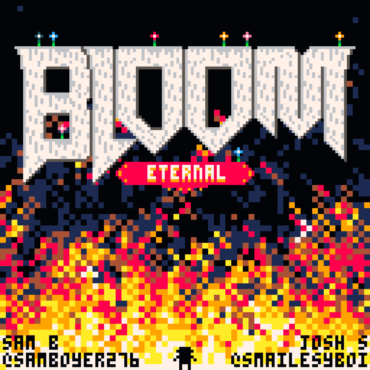 samboyer276's tweet photo. aand done! first #LDJAM group entry, with the sauciest @smailesyboi. check out 🔥BLOOM ETERNAL🔥 here  https://t.co/Dsp6NZ0TfO #LD46 https://t.co/fc30aVWAHP