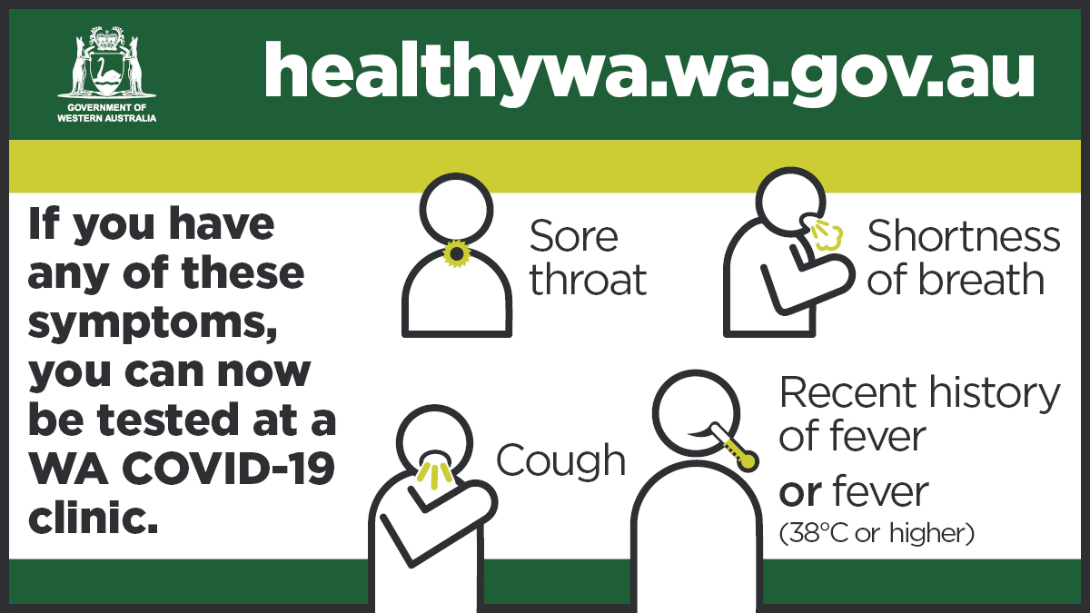 WAGovernment's tweet image. Expanded COVID-19 testing is available for West Australian’s. People who meet the testing criteria can now visit their GP to get a referral to one of the private pathology collection centres. For more information call 1800 020 080 or visit bddy.me/2Kme8Be
