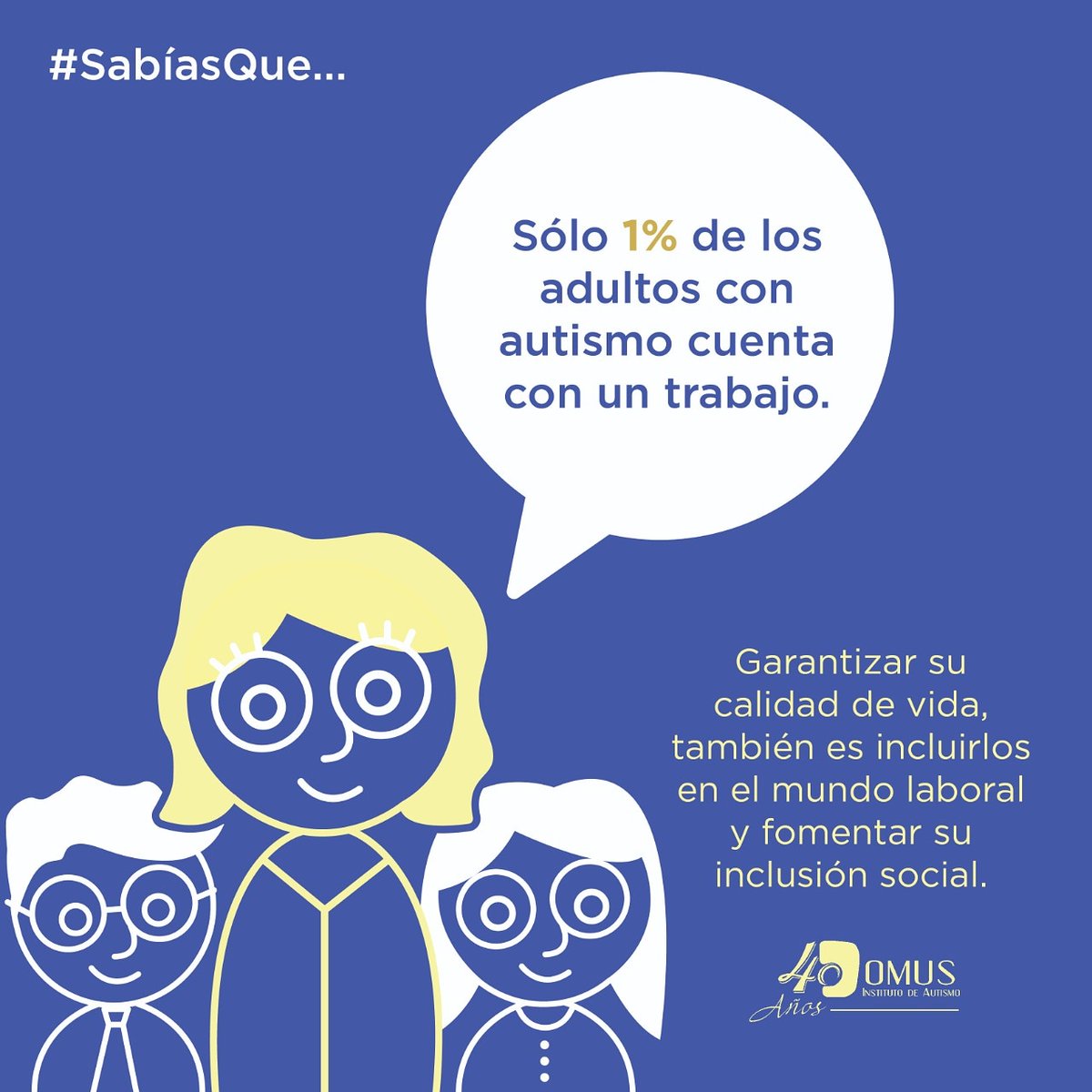 #SabíasQue...👀 Los adultos con #autismo pueden desarrollar distintas habilidades y fortalezas. Sin embargo, muy pocos pueden acceder a un trabajo. Todavía tenemos un gran reto en la #inclusión laboral, debemos seguir trabajando en mejorar su calidad de vida. Hay mucho por hacer.