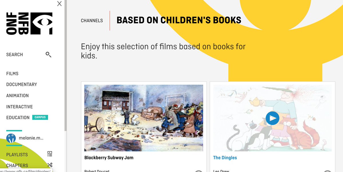 Did you know that <a href="/thenfb/">National Film Board of Canada</a> has a collection of animations based on children's books? Check it out! <a href="/PDSB_Libraries/">PDSB Library Learning Commons</a> #peel21st #peeleml