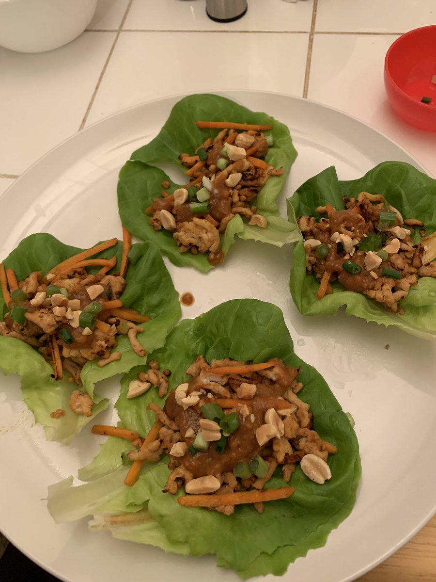 Peanut chicken lettuce wraps!