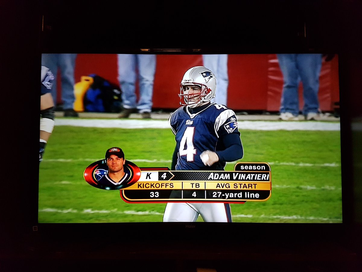 Ajent20's tweet photo. Well this is an odd sight!!! After seeing him for 14 years wearing a horseshoe. Seems like a lifetime ago.
#Colts vs Patriots 2005 #NFLreplay #NFL https://t.co/9O4w9qiRnu
