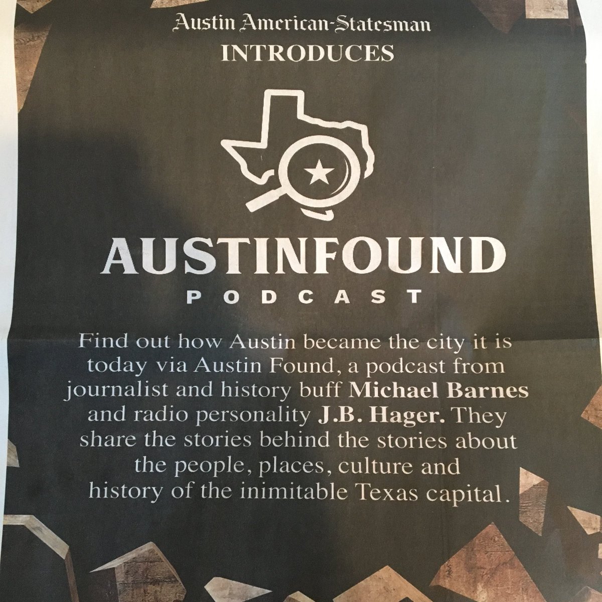 sumaiyasaidthis's tweet photo. Got some great news when I opened last Wednesday’s @statesman (yes, I still get it in print) and found out that @outandabout and @jbhager are doing #AustinFound podcast together! “Real people, real stories!” Real excited to listen to Austin history! https://t.co/H4RMWxG0Jm