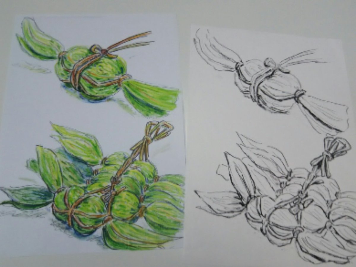 ギャラリーねこい 本日のイラスト 笹団子 たべたい R との気分になったので とりあえずは絵で我慢します 大丈夫 我慢できる良い子 笹団子 は蒸かしたてとは贅沢いいませんが 艶々で緑が綺麗なのを食べたいですね 干からびて硬くなった笹団子 てめー