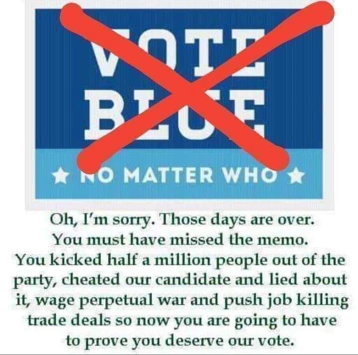 AgpgbgdgAlan's tweet photo. @TheDemocrats YOU MEAN JUST LIKE #TheCorruptDNC AFTER LOSING TO #CrookedTrump AS WELL HUH!? #RealizeTheTruth #StopVotingCorruption #VoteOnlyProgressive https://t.co/snZSzosMwK
