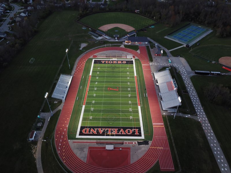 LovTigers_AD's tweet photo. In honor of our Spring Athletes and Class of 2020.  These lights are on for you this evening.  We appreciate all your dedication and commitment.   We miss you ALL!  Forever, Go Tigers! https://t.co/FlTHwoiYsi