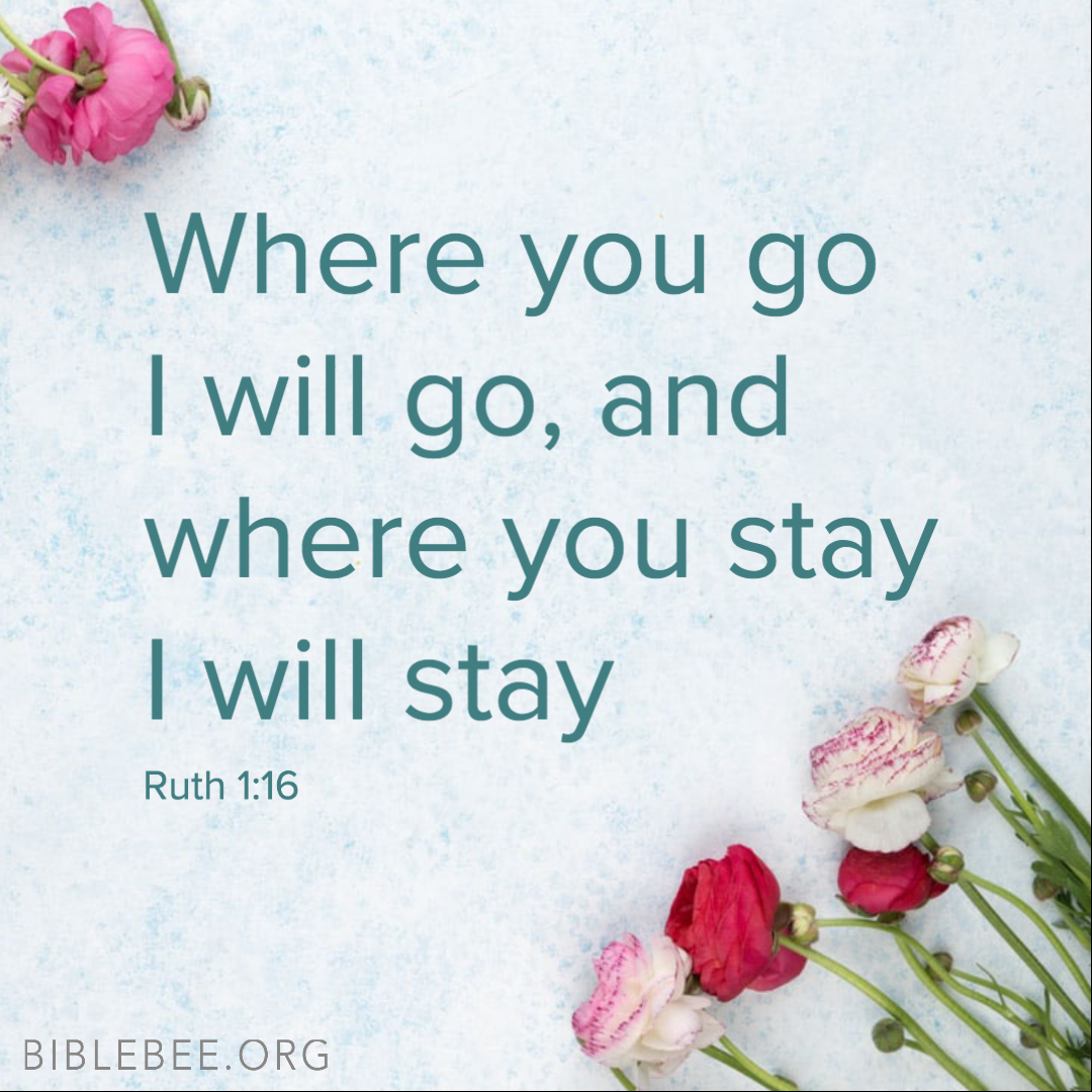 BibleBee's tweet photo. “Don’t urge me to leave you or to turn back from you. Where you go I will go, and where you stay I will stay. Your people will be my people and your God my God..."
Ruth 1:14-17 NIV
#scripturepassage #bible https://t.co/Eh4SKO2V7M