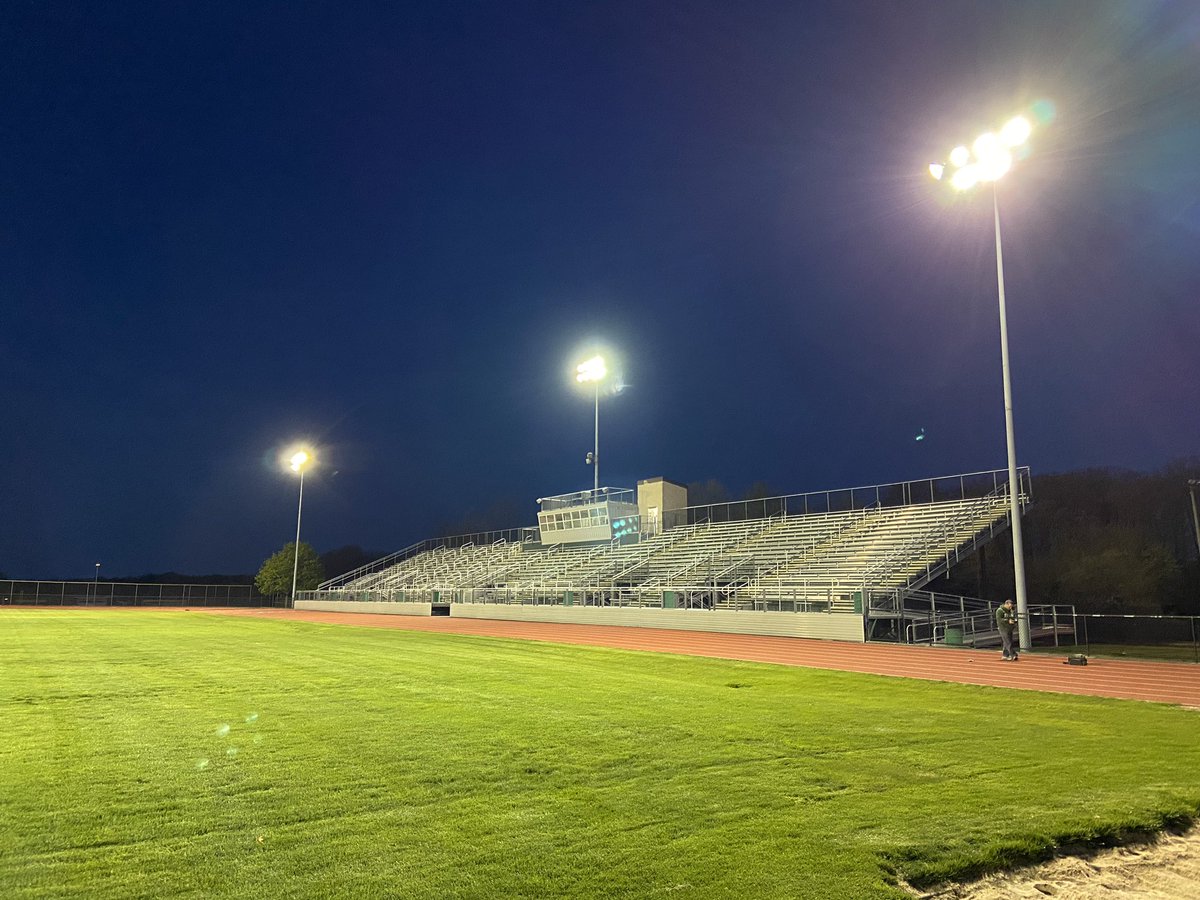 viewathletics's tweet photo. Dear Clearview Community, Staff, &amp; Students (especially our Seniors), We miss you all VERY MUCH &amp; want you to know we are thinking of you!! Stay healthy &amp; strong! We turned the lights on tonight @ 8:20 PM (2020 hours) &amp; left them on for 20 mins in honor of you all!! GO VIEW!!! https://t.co/CArsGmIkT0