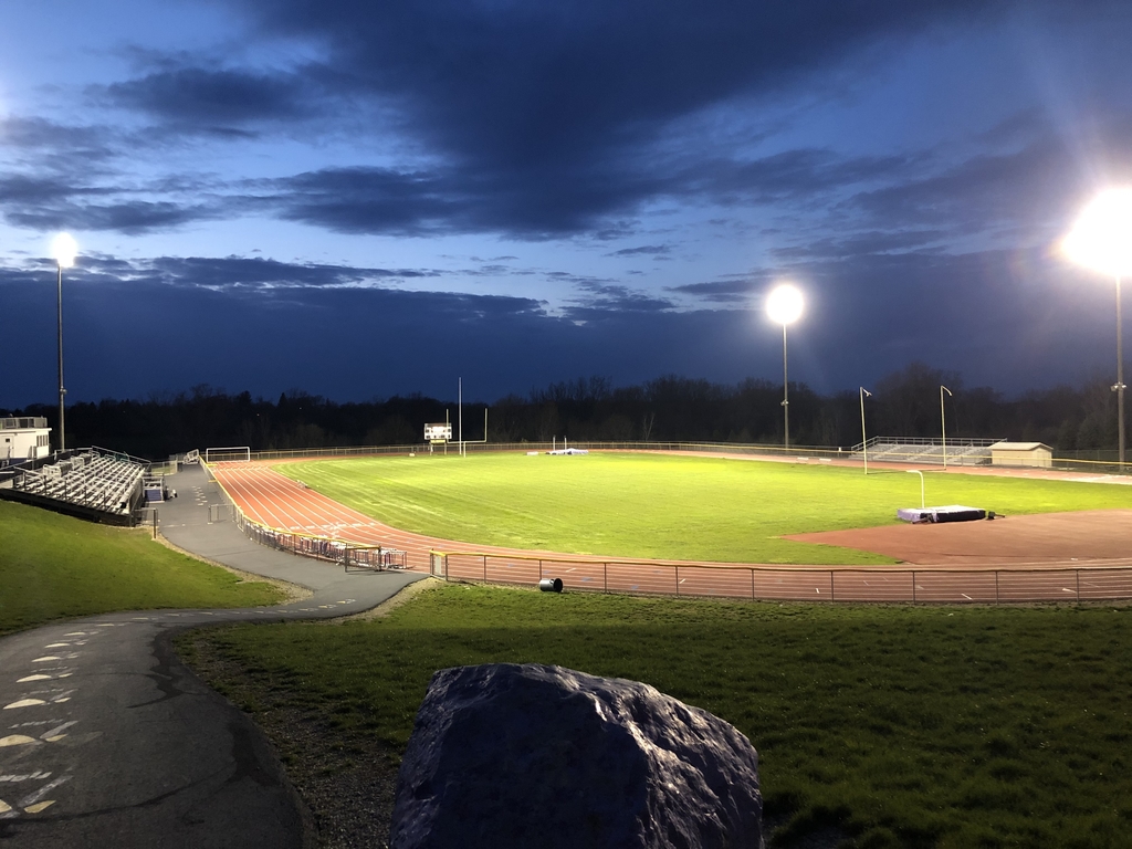 This evening, the 20th of April, at 8:20 (20:20 military time) Mechanicsburg and the schools of the OHC turned on the stadium lights for 20 minutes and 20 seconds to honor the Class of 2020!