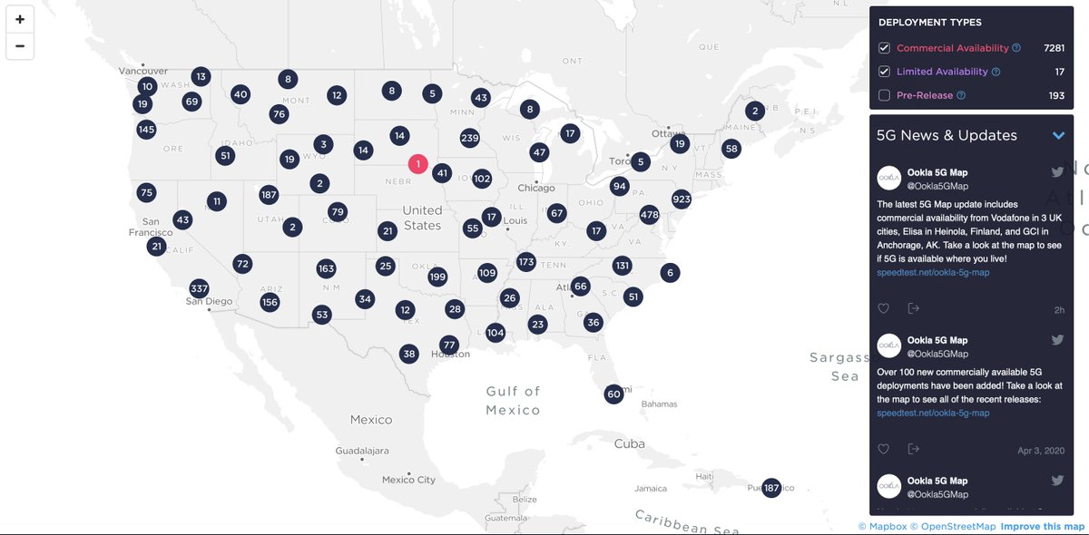 o_rips's tweet photo. Here is an interactive 5G Map tracks 5G rollouts in cities across the globe.
Updated weekly from verified public sources and Ookla data, you can follow operators' newest 5G networks on @Ookla5GMap https://t.co/yGUlahtvDQ https://t.co/ifR4mQs7ht