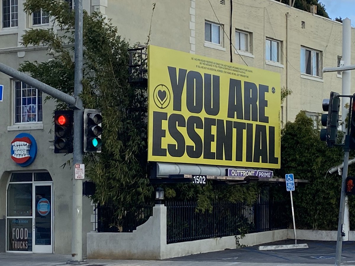 ThatRebecca's tweet image. This Sunset Blvd. billboard was reserved for Lady Gaga’s new album. She changed it to this.