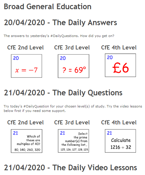 RigourMaths's tweet photo. **Calling all #HomeLearners** Day 30 - 21/04/2020. Today's #CfE #BroadGeneralEducation questions have been posted along with corresponding video lessons and answers to yesterday's questions. View them at https://t.co/YnwEhP49Fm. Let us know how you get on! 🥉🥈🥇🎯🏴󠁧󠁢󠁳󠁣󠁴󠁿 https://t.co/IIClaZG9fB