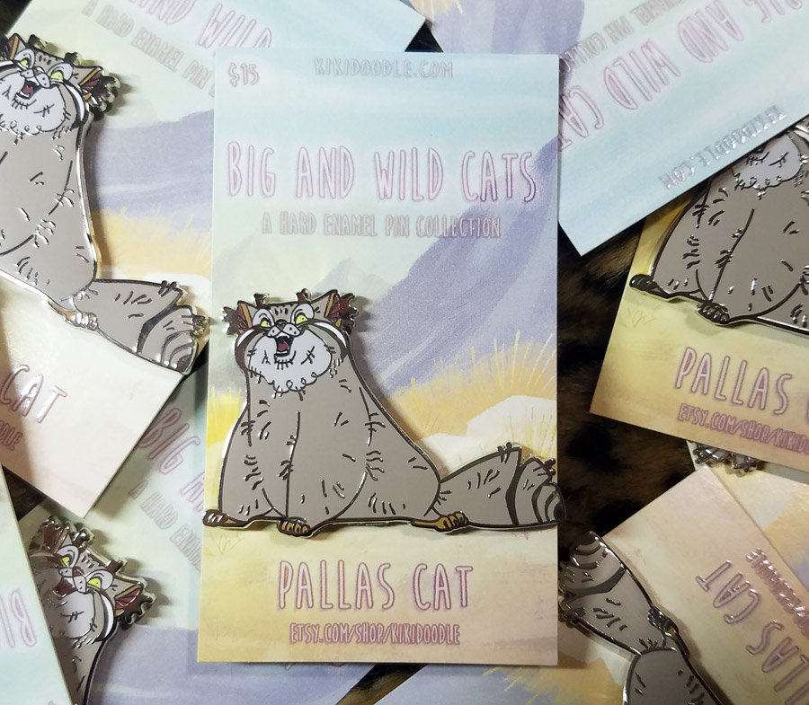  https://www.etsy.com/listing/650440401/big-and-wild-cats-pallas-cat-silver-hardToday I am going to highlight the Pallas's Cat! Similar to the Tibetan Fox, they have a face designed for memes.But instead of looking like bad taxidermy, they are the CHONK whiskery grandpa of cats, with only 2 modes:G R O M P YandLAUGH AT OWN JOKE!!