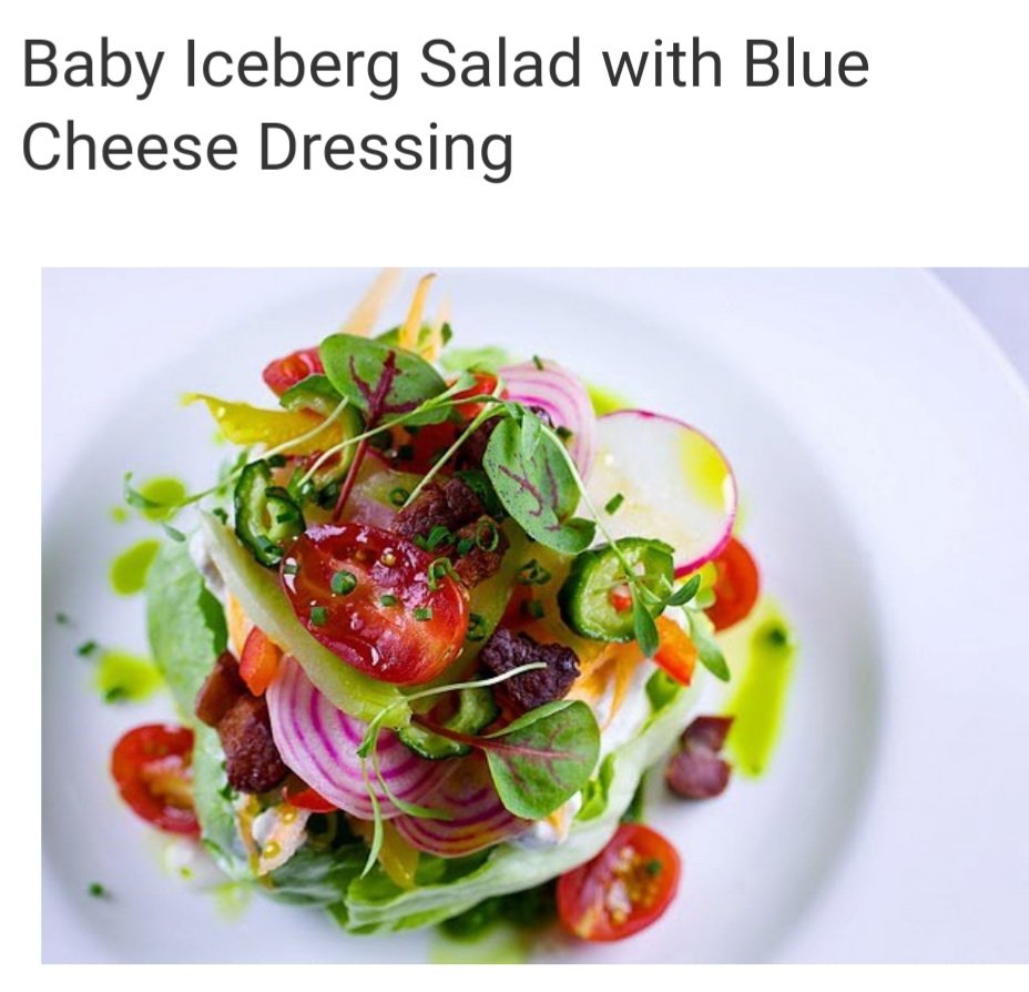 michaelsnewyork's tweet image. Craving fresh, bright, delicious greens? Make a simple delightful salad with an ice berg and maytag blue cheesse dressing at your kitchen. Be creative,  feel free to add any ingredients.  Tag us your creative salad!!! #MichaelsCookBookChallenge .
#Michaelsnewyork
#michaelisms