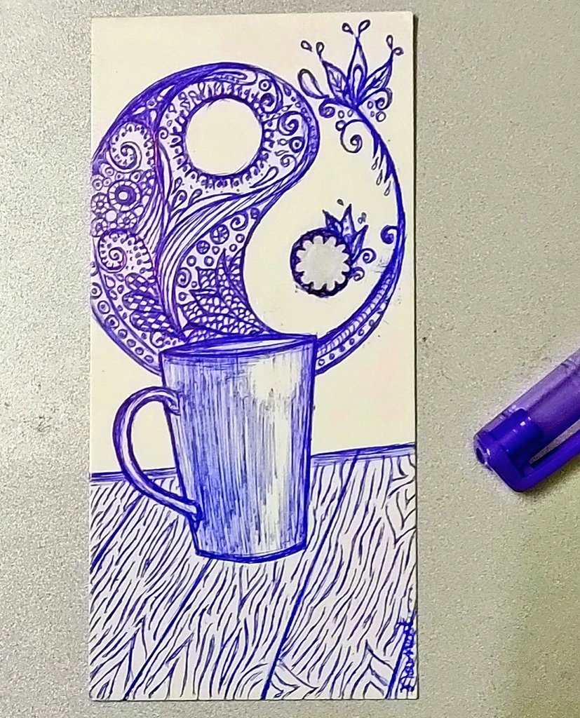 Navneetshahi7's tweet photo. And a refreshing coffee cup in a cloudy morning! ☕
When your mind seems lost, let your pen lead the way...
#doodling #earlymorningcoffeecup #pleasentweather #mesmerized #quarantinediaries #doodlebreak #artwork #optimisticme https://t.co/SmnsUVLPZH