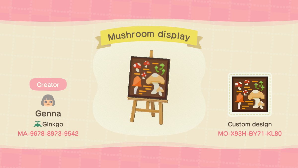 okpng's tweet image. My mushroom display design for all mycology lovers! #ACDesign #ACQR #AnimalCrossing #ACNH #NintendoSwitch
