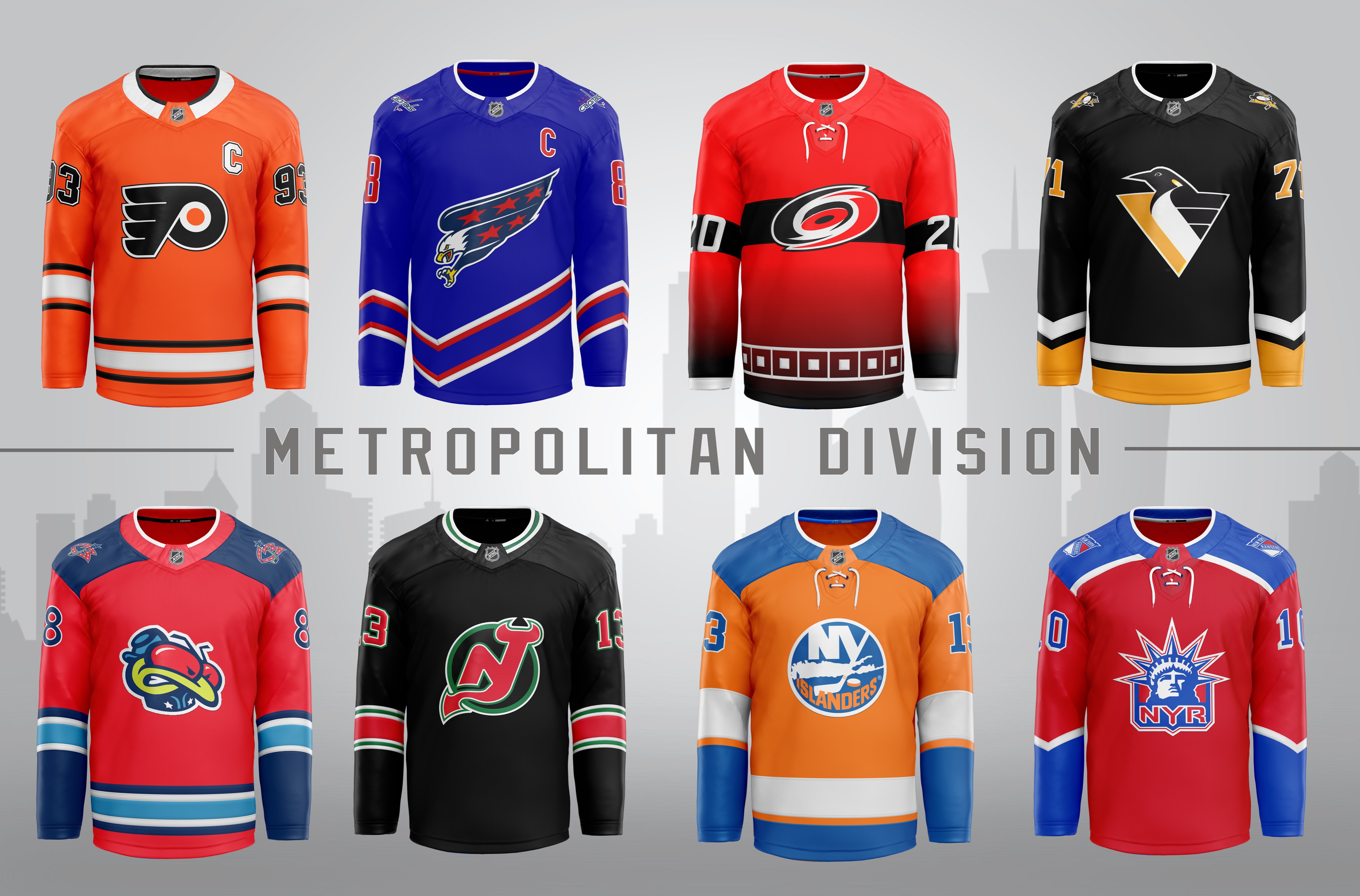 JRDN 💍 on X: NHL jerseys Redesign Metropolitan Division Part 1