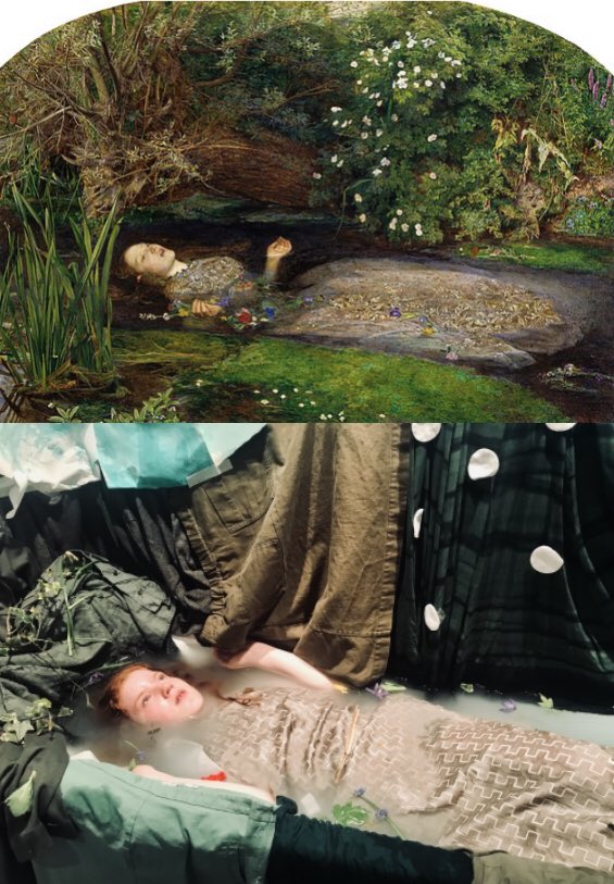 HelenLouTurner's tweet photo. @GettyMuseum @Tate #betweenartandquarantine #tussenkunstenquarantaine warm water for the recreation of 
‘Ophelia’ by Sir John Everett Millais, completed in 1851 and 1852 Tate Britain https://t.co/TszIS6BHva